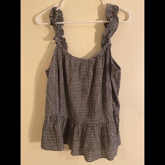Madewell Gingham Peplum Tank NWOT sz 12